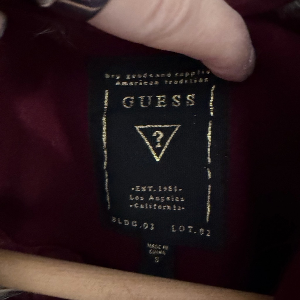 Small Guess Coat Burgundy Wine Red With Removable Faux Fur Collar — image 5 of 8